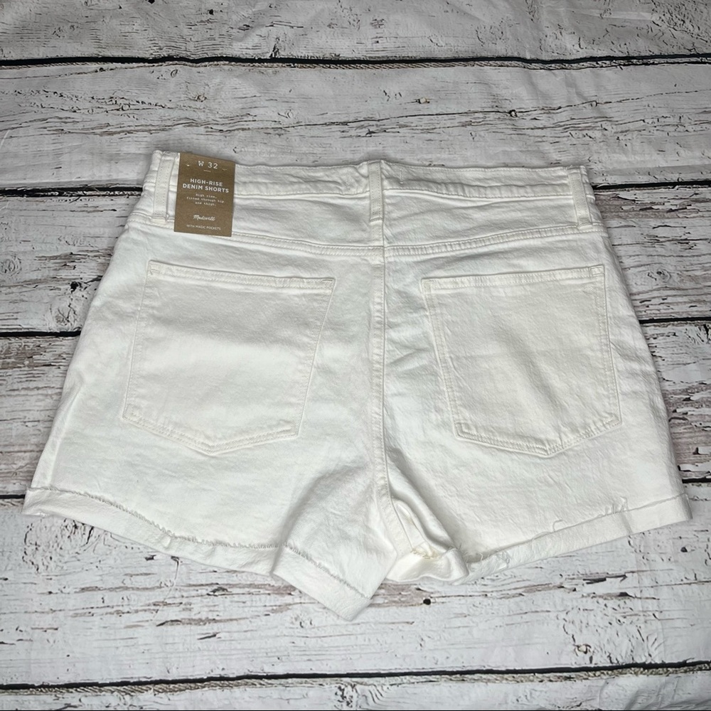 NWT Madewell White High=Rise Denim Shorts Size 32 - Picture 7 of 8